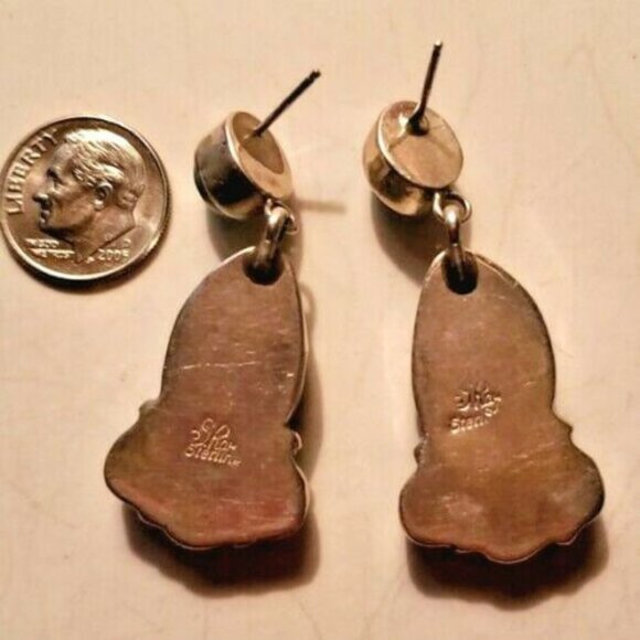 Native American Navajo  silver Turquoise Coral - Picture 3 of 3